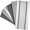 Picture of Premium Kitchen Towels 20”x 28”- 6 Pack| Large Cotton Kitchen Towels | Hand Towels for Kitchen | Flat & Terry Towel | Dish Towels | Highly Absorbent Tea Towels Set with Hanging Loop | Grey Striped