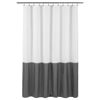 Picture of ALYVIA SPRING Waterproof Fabric Shower Curtain Liner - Soft & Light-Weight Cloth Shower Liner, 3 Bottom Magnets, Hotel Quality & Machine Washable - Standard Size 72x72, White and Dark Gray