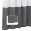 Picture of ALYVIA SPRING Waterproof Fabric Shower Curtain Liner - Soft & Light-Weight Cloth Shower Liner, 3 Bottom Magnets, Hotel Quality & Machine Washable - Standard Size 72x72, White and Dark Gray