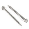 Picture of #14 x 1-3/4" Hex Washer Head Self Drilling Screws, Self Tapping Sheet Metal Tek Screws, 410 Stainless Steel, 50 PCS