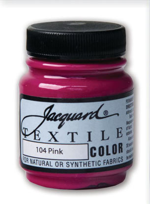 Picture of Jacquard Fabric Paint for Clothes - 2.25 Oz Textile Color - Pink - Leaves Fabric Soft - Permanent and Colorfast - Professional Quality Paints Made in USA - Holds up Exceptionally Well to Washing