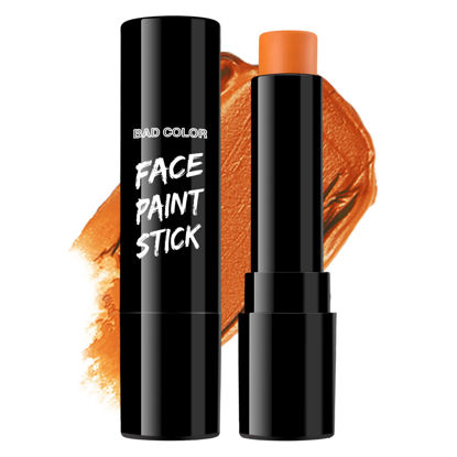 Picture of BADCOLOR Orange Face Body Paint Stick, Cream Blendable Eye Black Full Body Paint Makeup for Halloween SFX Makeup Cosplay Joker Zombie Vampire Costume Parties