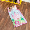 Picture of EVERYDAY KIDS Toddler Nap Mat with Removable Pillow -Princess Storyland- Carry Handle with Fastening Straps Closure, Rollup Design, Soft Microfiber for Preschool, Daycare, Sleeping Bag -Ages 2-6 years