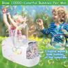 Picture of Bubble Machine Automatic Bubble Blower, 10000+ Bubbles Per Minute with 2 Speeds, 8 Wands Bubble Maker, Plug-in or Batteries Bubbles Summer Toys for Outdoor Indoor Party Birthday (White)