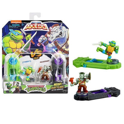 Picture of Legends of Akedo Teenage Mutant Ninja Turtles. Mini Battling Warriors Versus Pack Leonardo Vs Rocksteady