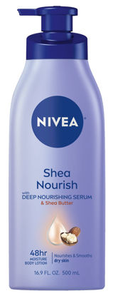 Picture of NIVEA Shea Nourish Body Lotion, Dry Skin Lotion with Shea Butter, 16.9 Fl Oz Pump Bottle