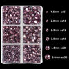 Picture of 4000Pcs Mixed Size Hot Fix Round Crystals Gems Glass Stones Hotfix Flat Back Rhinestones (Light Amethyst)