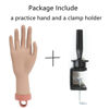 Picture of Practice Hand Kit for Acrylic Nails Fake Hand for Fake Nails Practice Hand and C- Clamp Holder Nail Mannequin Hand for Acrylic Kit Hand Practicing for Acrylic Nails (Dark Hand)