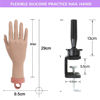 Picture of Practice Hand Kit for Acrylic Nails Fake Hand for Fake Nails Practice Hand and C- Clamp Holder Nail Mannequin Hand for Acrylic Kit Hand Practicing for Acrylic Nails (Dark Hand)