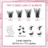 Picture of 180 Pcs Cluster Lashes DIY Individual Fluffy Cluster Eyelash Extension Eyelash and Mirror 2 in 1 Easy to Apply at home Lashes (Volume,D-10-16mix)