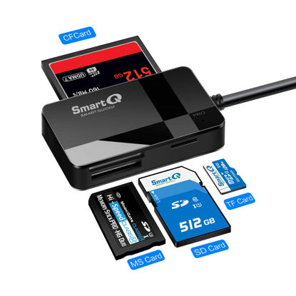 Picture of SmartQ C368 Pro USB 3.0 Multi-Card Reader, Plug N Play, Apple and Windows Compatible, Powered by USB, Supports CF/SD/SDHC/SCXC/MMC/*MMC Micro/*RS MMC/*Mini SD/Micro SD/MS Duo/MS Pro/MS Pro