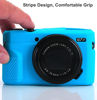 Picture of G7X Mark II Case G7X Mark III Case G7X Camera Silicone Case Ultra-Thin Lightweight Rubber Soft Silicone Case Bag Cover for Canon PowerShot G7X G7X Mark II G7X Mark III+ Microfiber Cloth (Blue)