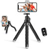 Picture of Eicaus Portable and Flexible Phone Tripod Stand for Cellphones, Compact Mini Tripod with Remote for Video Recording, Vlogging and Travel Photography(Black)