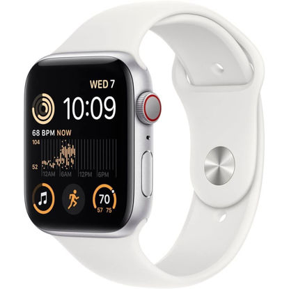 Picture of Apple Watch SE (2nd Gen) (GPS + Cellular, 40mm) - Silver Aluminum Case with White Sport Band, S/M (Renewed)