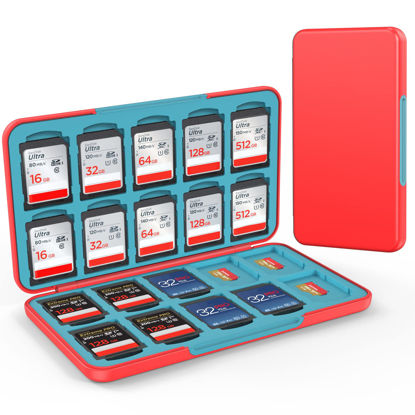 Picture of HEIYING SD Card Holder for Memory SD Card and Micro Card, Portable SD Card Holder SD SDHC SDXC TF Card Storage with 20 SD Cards Slots & 20 Micro SD Cards Slots.