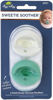 Picture of Itzy Ritzy Sweetie Soother Pacifier Set of 2 - Silicone Newborn Pacifiers with Collapsible Handle & Two Air Holes for Added Safety; Set of 2 in Mint & White, Ages Newborn & Up