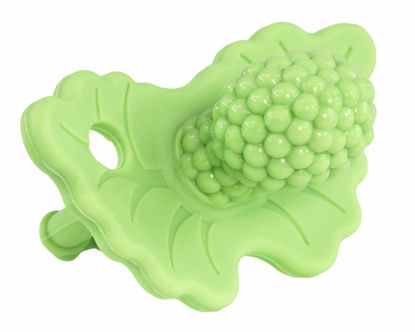 Picture of RaZbaby RaZberry Silicone Baby Teether Toy - Berrybumps Soothe Babies Sore Gums - Infant Teething Toy - Hands Free Design - BPA Free - Easy-to-Hold Design - Teething Relief Pacifier - Fruit Shape/Mint