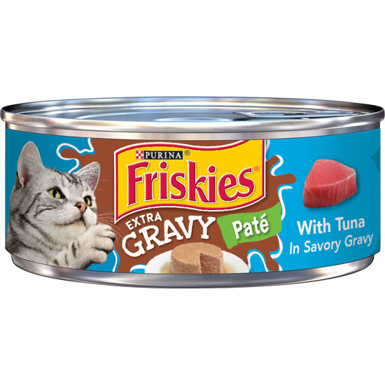 Picture of Friskies Purina Friskies Gravy Pate Wet Cat Food, Extra Gravy Pate With Tuna in Savory Gravy - (24) 5.5 oz. Cans