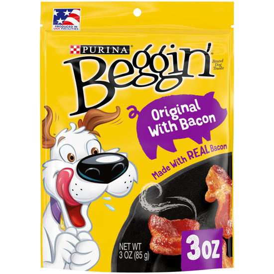 Picture of Purina Beggin' Strips Real Meat Dog Treats, Original With Bacon Flavor - (6) 3 oz. Pouches