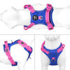 Picture of PHOEPET No Pull Dog Harness, Unique Colors Reflective Adjustable Dog Vest, with Soft Training Handle Metal Clips for Small Medium Large Dogs (Royal Blue Base & Pink Straps,S)