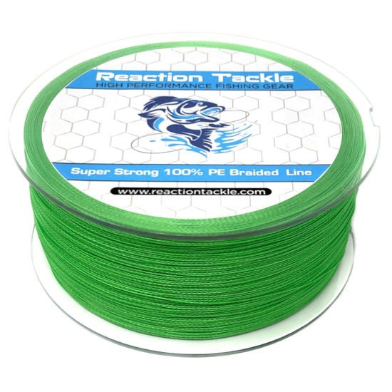 Reaction Tackle Braided Fishing Line / Braid - Hi Vis Green 4 and