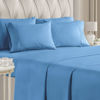 Picture of Queen Size Sheet Set - 6 Piece Set - Hotel Luxury Bed Sheets - Extra Soft - Deep Pockets - Easy Fit - Breathable & Cooling Sheets - Wrinkle Free - Comfy - Denim Blue Sheets - Queens Sheets - 6 PC