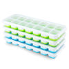 Picture of Ice Cube Trays 4 Pack, Airabc Silicone Ice Cube Trays with Removable Lid, Easy-Release Flexible 14-cube Ice Trays, LFGB Certified and BPA Free, Stackable Ice Trays with Covers for Cocktail, Freezer