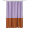 Picture of ALYVIA SPRING Waterproof Fabric Shower Curtain Liner - Soft & Light-Weight Cloth Shower Liner, 3 Bottom Magnets, Hotel Quality & Machine Washable - Standard Size 72x72, Lavender and Orange