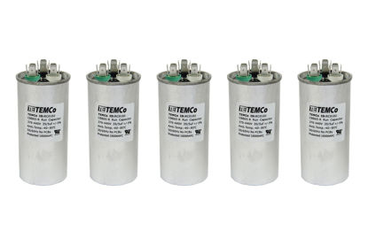 Picture of TEMCo 35+5 uf/MFD 370-440 VAC volts Round Dual Run Capacitor 50/60 Hz AC Electric - Lot -5 (Optional uf/MFD, Voltage and Lot Quantities Available)