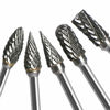 Picture of Double Cut Carbide Rotary Burr Set - 10 Pcs 1/8" Shank, 1/4" Head Length Tungsten Steel for Woodworking,Drilling, Metal Carving, Engraving, Polishing