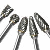 Picture of Double Cut Carbide Rotary Burr Set - 10 Pcs 1/8" Shank, 1/4" Head Length Tungsten Steel for Woodworking,Drilling, Metal Carving, Engraving, Polishing