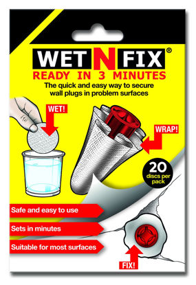 Picture of WETNFIX (20 Discs) - Fixing Wall Anchors Fast! Ideal for Loose Wall fixtures Such as Curtain Rails, Toilet roll Holders. Ideal for Drywall and Masonry.