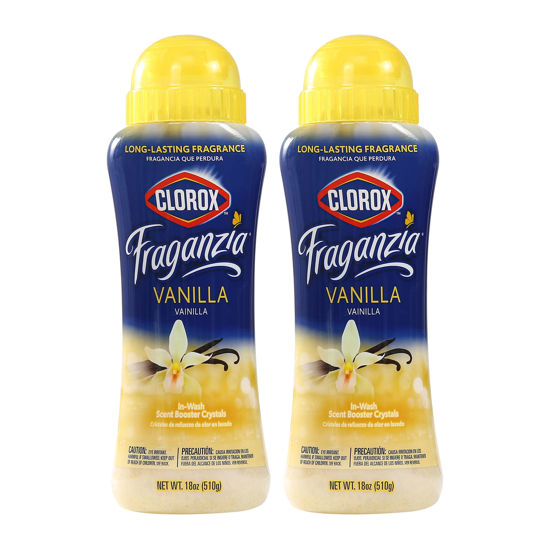 Picture of Clorox Fraganzia In-Wash Scent Booster Crystals in Vanilla Scent, 18oz Twin Pack | Laundry Scent Booster Crystals | In-wash Scent Booster for Fresh Laundry in Vanilla Scent, 36 Ounces Total