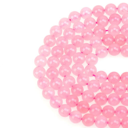 Picture of LPBeads 100PCS 8mm Natural Rose Quartz Beads Gemstone Round Loose Beads for Jewelry Making with Pink Stretch Cord