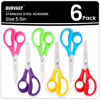 Picture of Kids Scissors 6-Pack, Scissors for School, Safety Scissors, Blunt Tip Scissors, 5.5 Inch