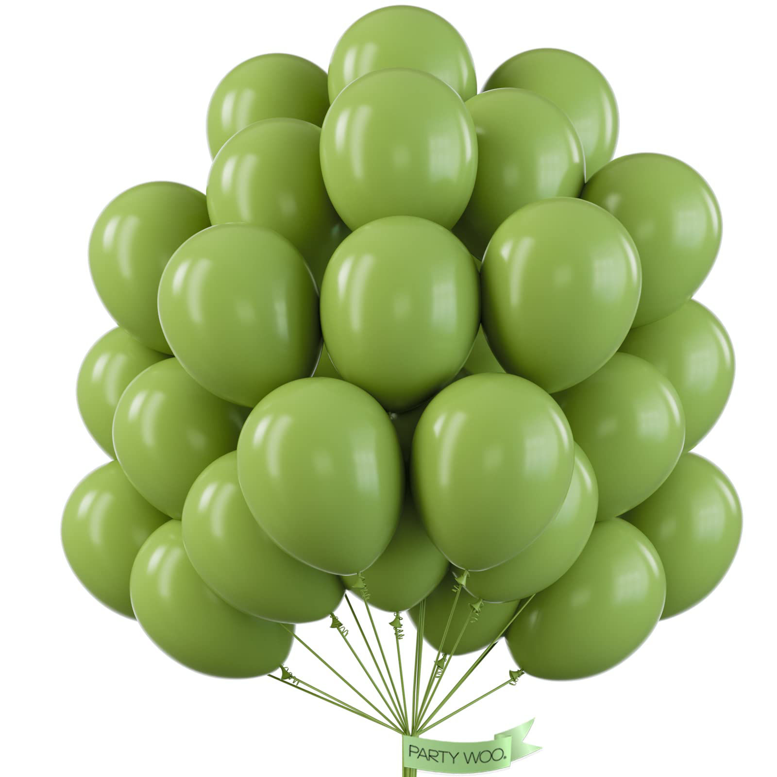 GetUSCart- PartyWoo Retro Green Balloons, 50 pcs 12 Inch Olive Green ...