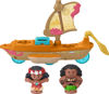 Picture of Fisher-Price Little People Toddler Toys Disney Princess Moana & Maui’s Canoe Sail Boat with 2 Figures for Ages 18+ Months