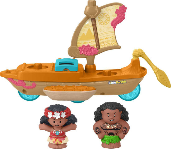 Picture of Fisher-Price Little People Toddler Toys Disney Princess Moana & Maui’s Canoe Sail Boat with 2 Figures for Ages 18+ Months