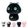 Picture of Mewaii 14 Inch Mushroom Plush, Cute Black Cat Plush Pillow Soft Plushies Squishy Pillow, Big Eye Cat Stuffed Animals Kawaii Plush Toys Decoration Gift for Girls Boys