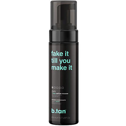 Picture of b.tan Dark Self Tanner | Fake It Till You Make It - Fast, 1 Hour Sunless Tanner Mousse, No Fake Tan Smell, No Added Nasties, Vegan, Cruelty Free, 6.7 Fl Oz