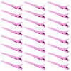 Picture of 24 Packs Duck Bill Clips, Bantoye 2.75 Inches Rustproof Metal Alligator Curl Clips with Holes for Hair Styling, Hair Coloring, Pink