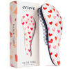 Picture of Crave Naturals Glide Thru Detangling Hair Brush for Adults & Kids Hair - Detangler Brush for Natural, Curly, Straight, Wet or Dry Hair - Hairbrush for Men & Women - 1 Pack - Pink Hearts