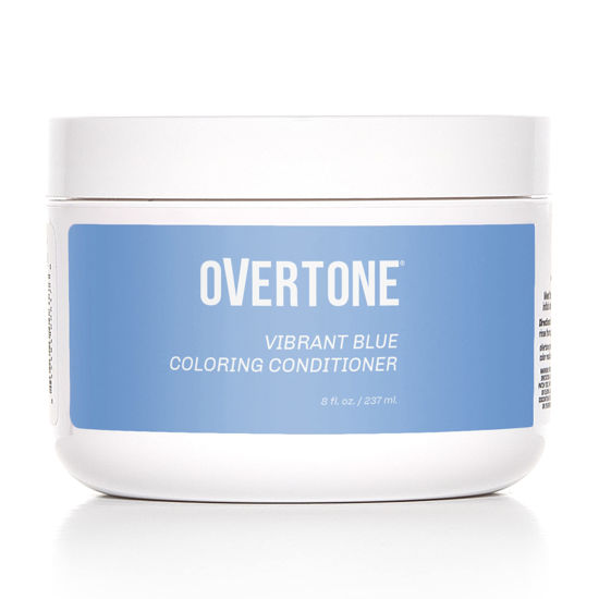 Picture of oVertone Haircare Color Depositing Conditioner - 8 oz Semi Permanent Hair Color Conditioner with Shea Butter & Coconut Oil - Vibrant Blue Temporary Cruelty-Free Hair Color (Vibrant Blue)