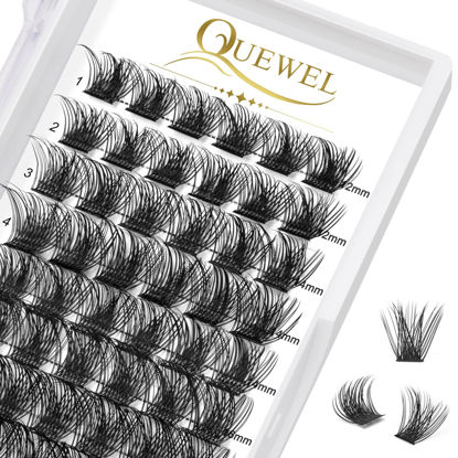 Picture of Lash Clusters 72 Pcs Wide Stem Individual Cluster Lashes C/D Curl 8-18mm DIY Eyelash Extension False Eyelashes Natural&Mega Styles Soft for Personal Makeup Use at Home (Mega-D-MIX12-18)