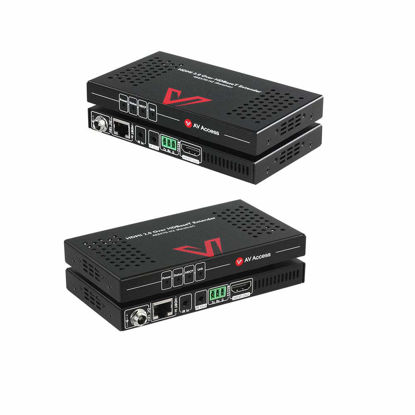 Picture of AV Access HDBaseT 4K HDMI Extender Over Single Cat5e/6/6a/7 Ethernet, HDMI 2.0 YUV4:4:4, EDID, PoE, Bi-Directional IR/RS232 Pass Through, HDR10, CEC, up to 4K@60Hz 130ft, 1080P@60Hz 230ft