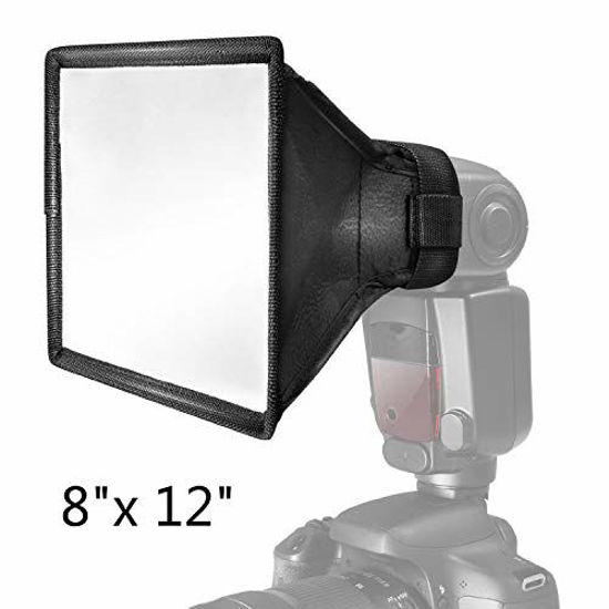 Picture of Flash Diffuser Light Softbox, Beaspire 8" x 12" Speedlight Softbox Collapsable Flexible External Flash Camera Light Compatible Sony Nikon Canon Other DSLR Camera Flashes