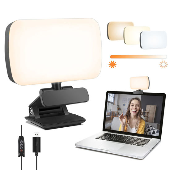 Picture of Video Conference Lighting, Webcam Lighting for Remote Working, Zoom Lighting for Laptop/Computer, Zoom Calls, Live Streaming, Self Broadcasting, Video Light for Zoom Meeting with Sturdy Clip