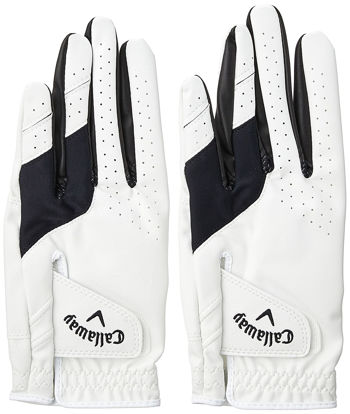 Picture of Callaway Golf Men's Weather Spann Golf Glove(White, 2-Pack, Large, Prior Gen Model , Cadet (Shorter Fingers), Worn on Left Hand)