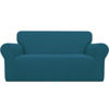 Picture of Easy-Going Stretch Loveseat Slipcover 1-Piece Sofa Cover Furniture Protector Couch Soft with Elastic Bottom for Kids Polyester Spandex Jacquard Fabric Small Checks (Loveseat, Deep Teal)