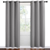 Picture of NICETOWN Thermal Insulated Grommet Blackout Curtains, Silver Grey, 2 Panels, W42 x L78 -Inch, Kids Window Drape Panel for Nursery, Privacy Short Curtains